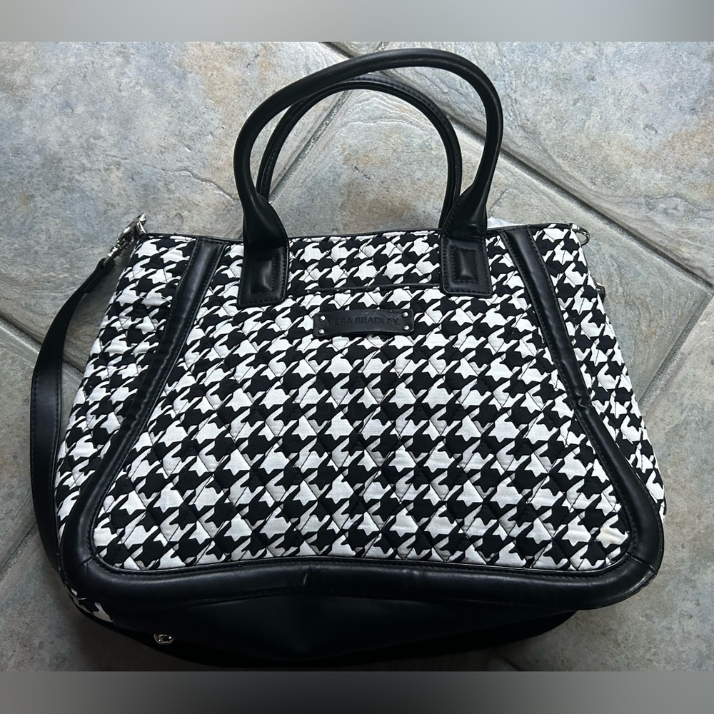 NEW Without Tags Vera Bradley Quilted Houndstooth Tote Shoulder Bag Purse